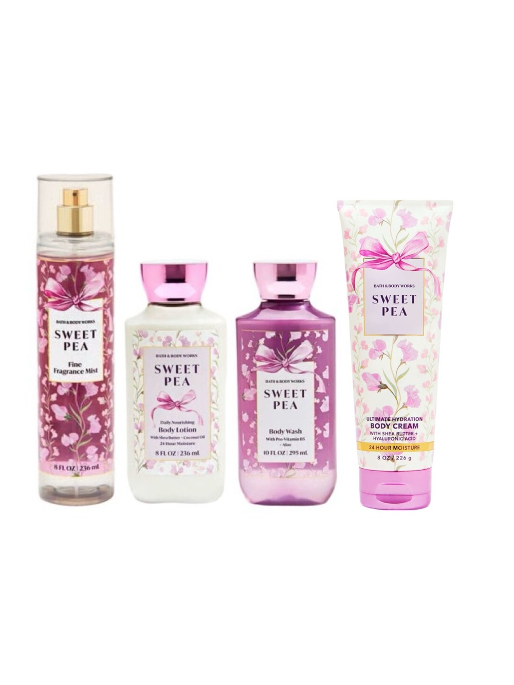 Bath and body works sweet pea body lotion, body wash , body cream & body mst
